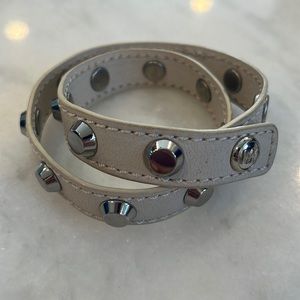 Michael Kors White band and Silver Stud Wrap Bracelet